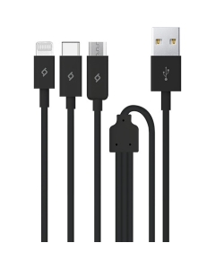 Ttec Trio Charge/Data Cable Type-C Lightning Micro USB 120cm Black 2DK7521S