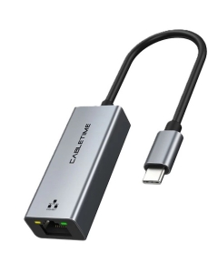 Cabletime USB-C To RJ45 1000MBPS Enternet Adapter Gray (CT-CML1000-AG)