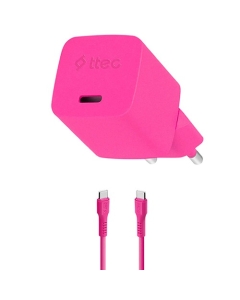 Ttec SmartCharger Gan 20W PD Travel Fast Charger+ USB-C -USB-C 60W Cable 120cm 2SCG20CNP