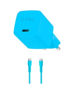 Ttec SmartCharger Gan 20W PD Travel Fast Charger+ USB-C -USB-C 60W Cable 120cm 2SCG20CNM