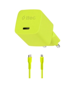 Ttec SmartCharger Gan 20W PD Travel Fast Charger + USB-C -Lightning Cable 120cm 2SCG20LNS