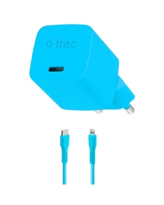 Ttec SmartCharger Gan 20W PD Travel Fast Charger + USB-C -Lightning Cable 120cm 2SCG20LNM