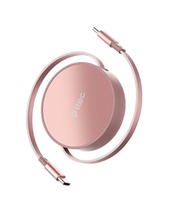Ttec USB-C To USB-C Mini Retractable 100W PD/QC 120cm Fast Charge Cable Sunset Blush 2DK65P