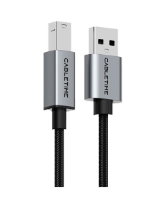 CABLETIME USB A 2.0 Printer Cable 2m Black (CT-AMBM1-AG2)