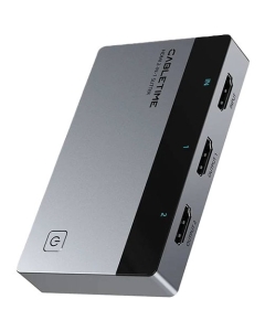 CABLETIME HDMI Spliter 4K/60HZ 2-IN-1 Aluminium Space Grey (CT-HSP4K2-AG)