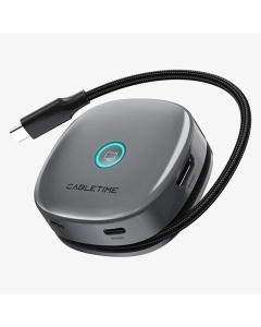 Cabletime 7 in 1 Magnetic USB-C Hub 1xHDMI 4K60hz 2xUSB-A 2xUSB-C SD TF Space Gray (CT-HUBS-PG7)