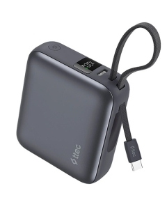 Ttec Recharger Mini LCD 10000mAh PD 35W Powerbank With USB-C Cable Gray 2BB232GR