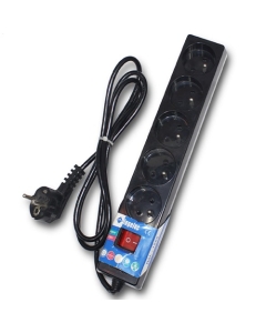 Ingelec 5 Socket with Switch 1.5m Black (1715/1N)