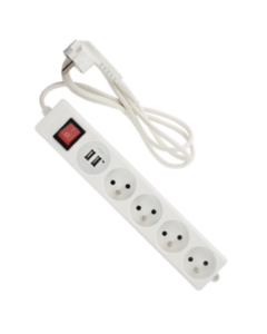 Ingelec 4 Socket with USB 1.5m White (1714U/1)