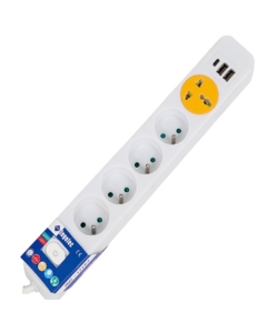 Ingelec 5 Socket with USB-C 2m White (1715D)