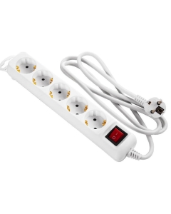  2E POWER STRIP 5XSCHUKO WITH SWITCH 3G 1.5MM 1.5m WHITE (2E-U05ESM1.5) 