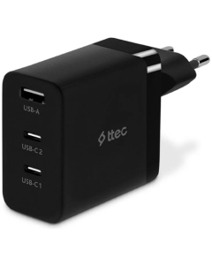 Ttec SmartCharger Trio GAN 65W Travel Fast Charger 2 USB-C+USB-A Black 2SCG03S