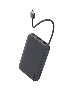 Aukey PB-Y53 15W 10000mAh Power Bank with Built-in USB-C Cable Gray