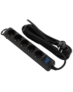 2E U05ESM5B 5 Socket 5m Black