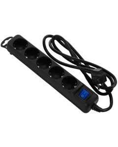 2E Power Strip 5XSCHUKO With Switch 3G 1.5mm 1.5m Black (2E-U05ES15M1.5BK)