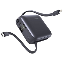 Ttec Recharger Mini LCD 10000mAh PD 20W Powerbank With USB-C & Lightning Cable Gray 2BB231GR