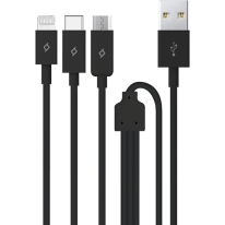 Ttec Trio Charge/Data Cable Type-C Lightning Micro USB 120cm Black 2DK7521S 