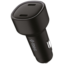 Ttec SmartCharger Duo PD 60W Car Fast Charger  USB-C+USB-C Black 2CKP03S