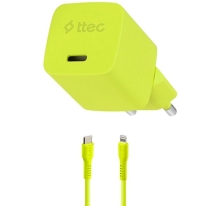 Ttec SmartCharger Gan 20W PD Travel Fast Charger + USB-C -Lightning Cable 120cm 2SCG20LNS