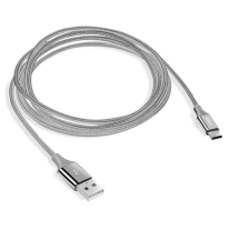 TTEC Aluminum Cable USB-A - USB-C Charge Cable 2.0 120cm Silver