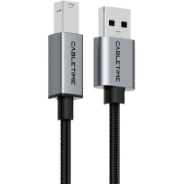 CABLETIME USB A 2.0 Printer Cable 2m Black (CT-AMBM1-AG2)