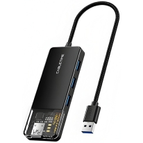 Cabletime 4 in 1 Hub USB-A To 4×USB-A 3.0 5GBPS 1×USB-C Power ABS 0.2m Black (CT-HUBT1-PB)