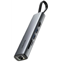 Cabletime 7 in 1 Hub USB-C To USB3.0×2 HDMI 4K60HZ PD 100W SD/TF 3.0, 0.1 Gray (CT-HUBP7-AG)