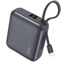 Ttec Recharger Mini LCD 10000mAh PD 35W Powerbank With USB-C Cable Gray 2BB232GR