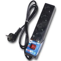 Ingelec 4 Socket with Switch 1.5m Black (1714/1N)