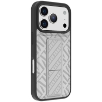 Levelo Morphix Cuero Gripstand Case for iPhone 17 Pro Silverstone