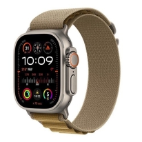 Apple Watch Ultra 2 2024, 49mm, Natural Titanium, Tan Alpine Loop, Medium