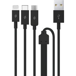 Ttec Trio Charge/Data Cable Type-C Lightning Micro USB 120cm Black 2DK7521S 