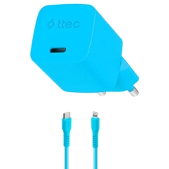 Ttec SmartCharger Gan 20W PD Travel Fast Charger + USB-C -Lightning Cable 120cm 2SCG20LNM