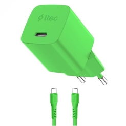 Ttec SmartCharger Gan 20W PD Travel Fast Charger + USB-C -Lightning Cable 120cm 2SCG20LNY
