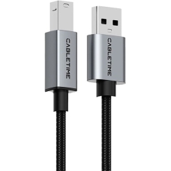 CABLETIME USB A 2.0 Printer Cable 2m Black (CT-AMBM1-AG2)