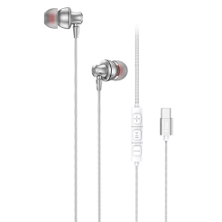 Ttec Pop Fit Style USB-C Stereo In-Ear Headphones with Mic White 2KMM21B
