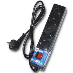 Ingelec 4 Socket with Switch 1.5m Black (1714/1N)