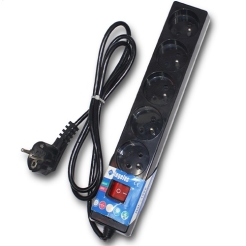 Ingelec 5 Socket with Switch 1.5m Black (1715/1N)