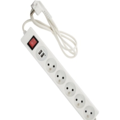 Ingelec 5 Socket with USB 1.5m White (1715U/1)