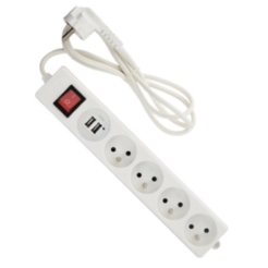 Ingelec 4 Socket with USB 1.5m White (1714U/1)