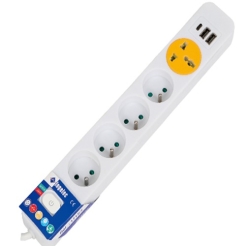 Ingelec 5 Socket with USB-C 2m White (1715D)