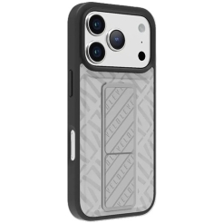 Levelo Morphix Cuero Gripstand for iPhone 17 Pro Max Cloud Gray