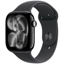 Apple Watch Series 11 GPS 46mm Jet Black Aluminium Case With Black Sport Band - M/L