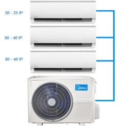 მულტი სპლიტ კონდიციონერი Midea M3OA-27HFN8-Q + AB-12NXD0-M (2X) + AB-09NXD0-M