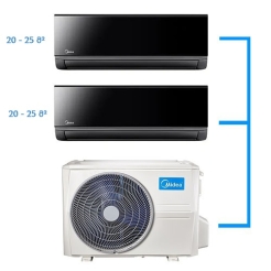 მულტი სპლიტ კონდიციონერი Midea M2OH-14HFN8-Q + AG-09N8D1-I BLACK(2X)