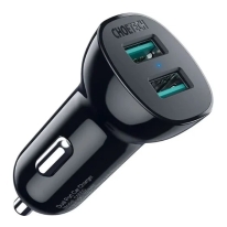 CHOETECH C0051-V5 36W QC 3.0 Dual USB-A CAR CHARGER (XX-C0051-V5-BK)