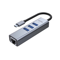 Unitek Aluminum Hub 4-IN-1 USB-C, 3-PORT USB-A + LAN (H1904A)