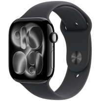 Apple Watch Series 11 GPS 46mm Jet Black Aluminium Case With Black Sport Band - S/M