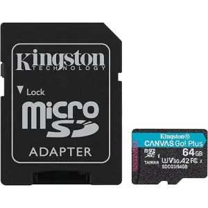 Kingston microSD 64 GB C10 UHS-I U3 A2 R170/W70MB/S SDCG3/64 GB SP