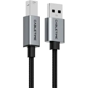 CABLETIME USB A 2.0 Printer Cable 2m Black (CT-AMBM1-AG2)